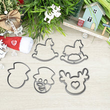 Încărcați o imagine în vizualizatorul galeriei: Hóember Hintaló Szarvas - Karácsonyi nagy Linzer Kiszúró Szett (6db - os) - Süthet3d