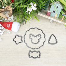 Încărcați o imagine în vizualizatorul galeriei: Karácsonyi Linzer MINI Kiszúró Kis Szett Cukorkával - Süthet3d