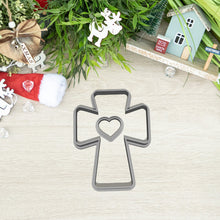 Încărcați o imagine în vizualizatorul galeriei: Kereszt Karácsonyi Linzer Kiszúró Szivecske középpel Szett - Süthet3d