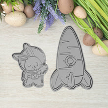 Încărcați o imagine în vizualizatorul galeriei: Nyuszi Asztronauta Szett Húsvéti Sütikiszúró - Süthet3d