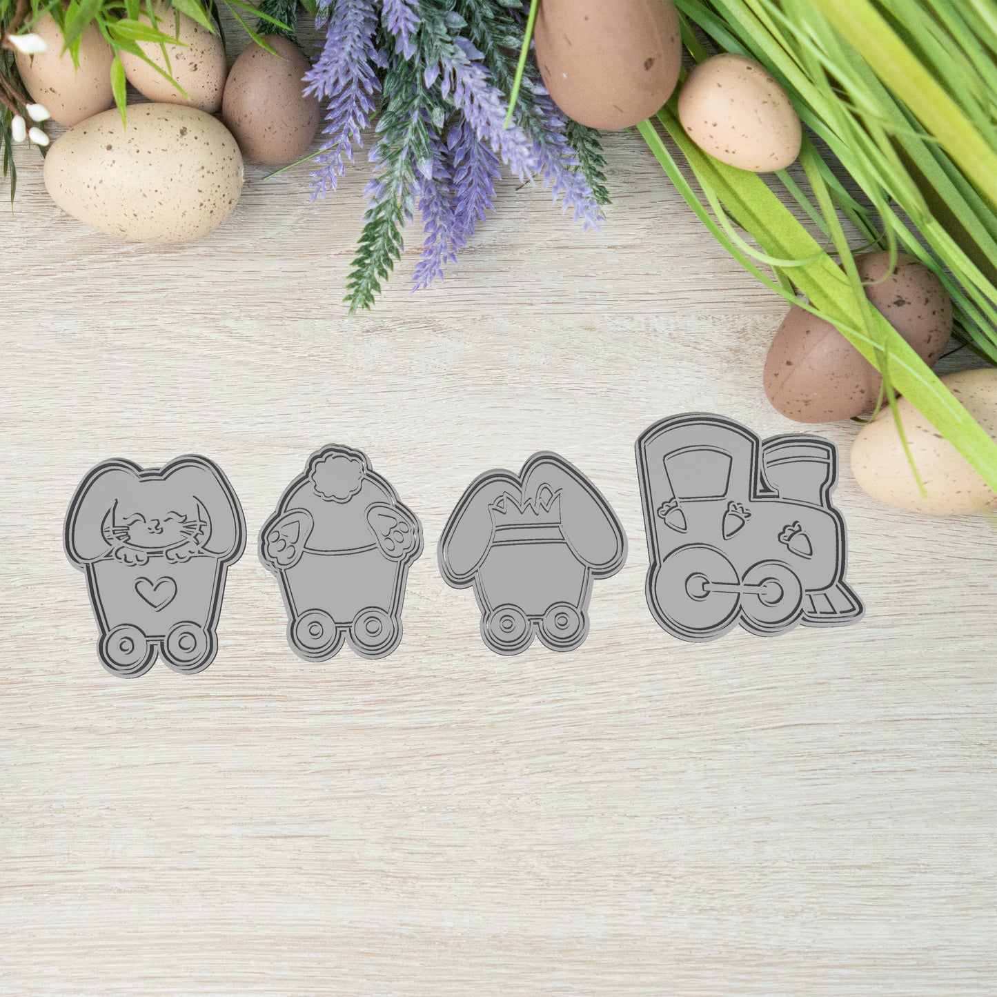 Set iepuras de 4 forme de paste
