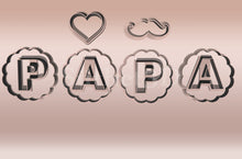 Încărcați o imagine în vizualizatorul galeriei: Apák Napi Linzer Kiszúró Szett Szív és Bajusz (5 részes) - Süthet3d