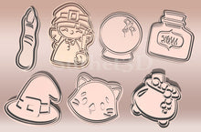 Încărcați o imagine în vizualizatorul galeriei: Halloween Boszorkány Sütikiszúró Szett 7db - Halloween - Süthet3d