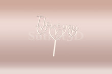Kép betöltése a galériamegjelenítőbe: I Love You felirat Tortabeszúró / Cupcake Díszítő - Süthet3d