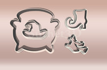 Încărcați o imagine în vizualizatorul galeriei: Kis Boszorkány Halloween Linzer Sütikiszúró Szett (4 részes) - Süthet3d