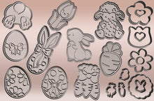 Încărcați o imagine în vizualizatorul galeriei: Óriás Tavaszi Sütikiszúró Szett - Húsvét - Süthet3d