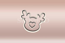 Încărcați o imagine în vizualizatorul galeriei: Szarvas Karácsonyi Linzer Kiszúró Szivecske orral Szett - Süthet3d