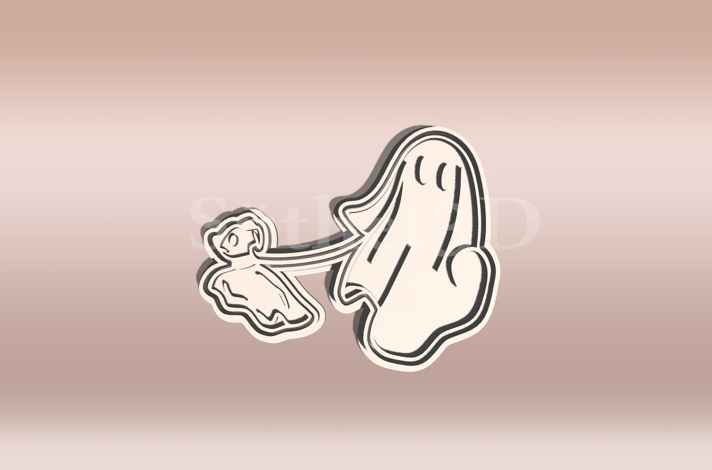 Szellem Kutyát Sétáltat Sütikiszúró - Halloween - Süthet3d