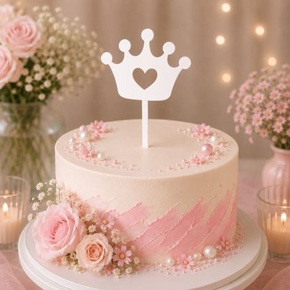 Szíves Korona Tortabeszúró / Cupcake Díszítő