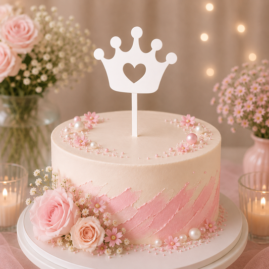 Szíves Korona Tortabeszúró / Cupcake Díszítő