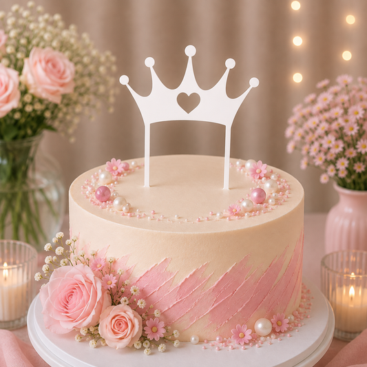 Szíves Korona #2 Tortabeszúró / Cupcake Díszítő