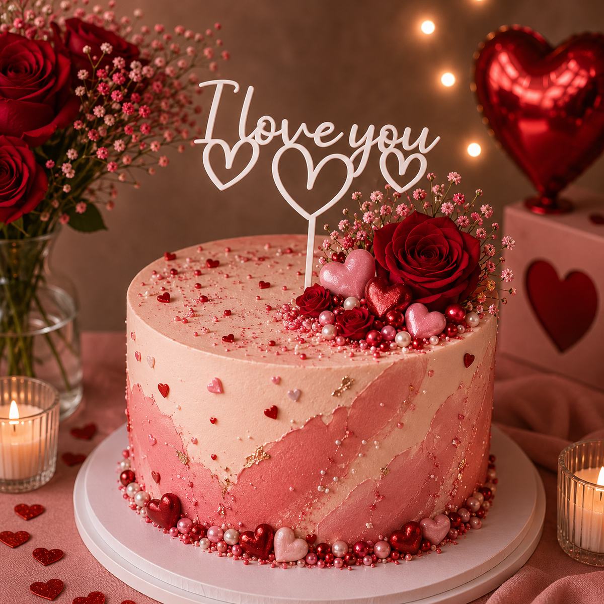 Inscripție Te iubesc Cutter pentru tort / Decorator Cupcake