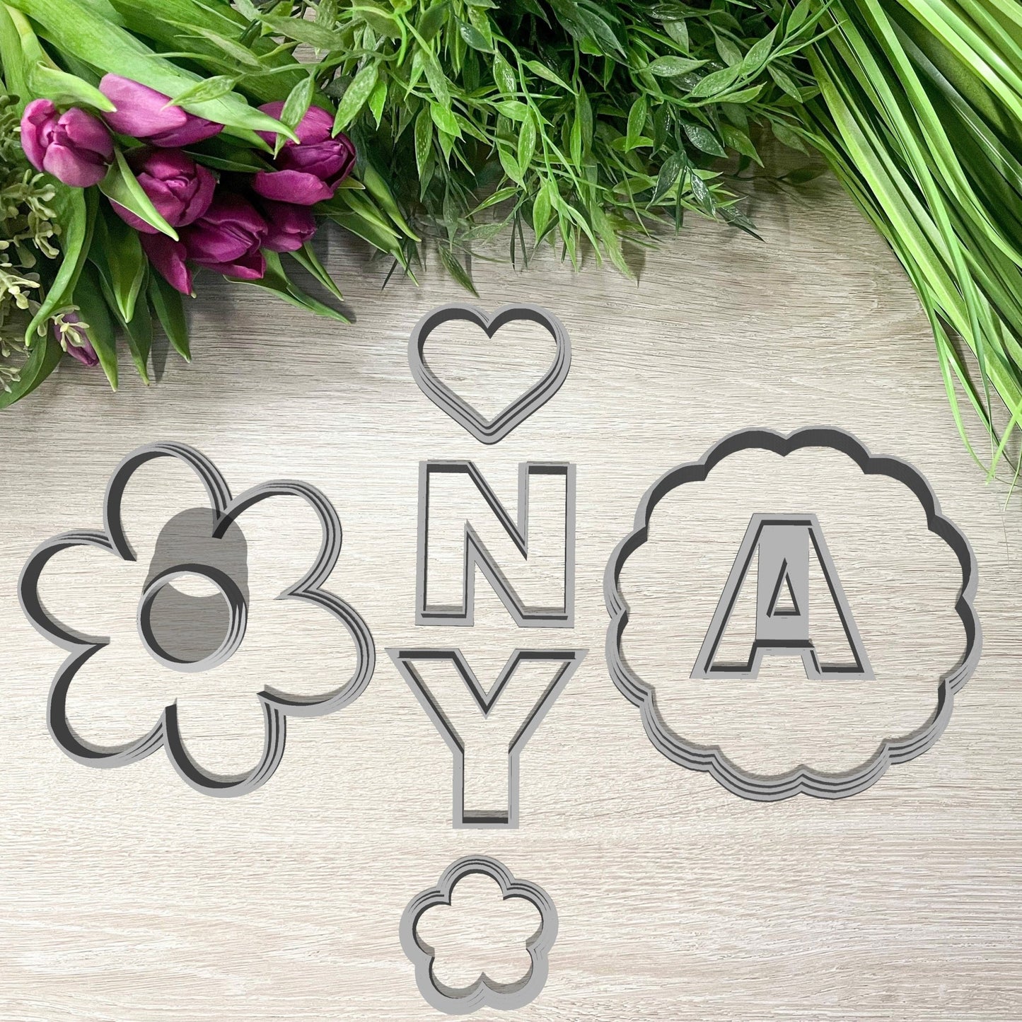 Anyák napi "Anya" felirat Nagy Linzer Kiszúró Szett (8db - os) - Süthet3d
