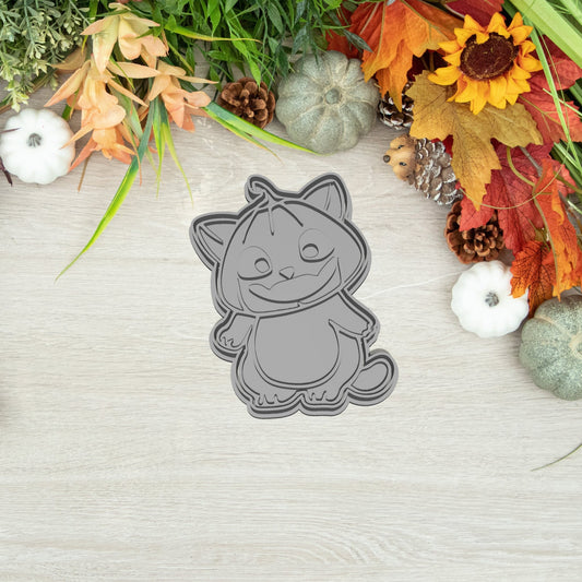 Cica Tökkel a Fején Sütikiszúró - Halloween - Süthet3d