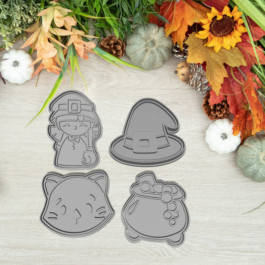 Halloween Boszorkány Sütikiszúró Szett 4db - Halloween - Süthet3d