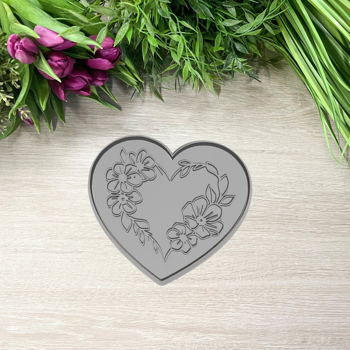 Virágos szív#2 Sütikiszúró - Anyák napi - Süthet3d