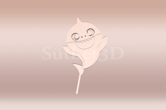 Baby Shark Tortabeszúró / Cupcake Díszítő - Süthet3d