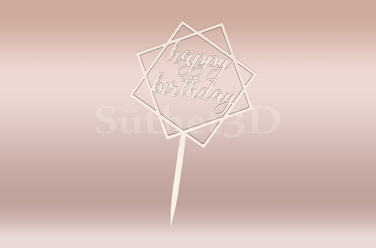 Boldog Szülinapot #3 Tortabeszúró / Cupcake Díszítő - Süthet3d