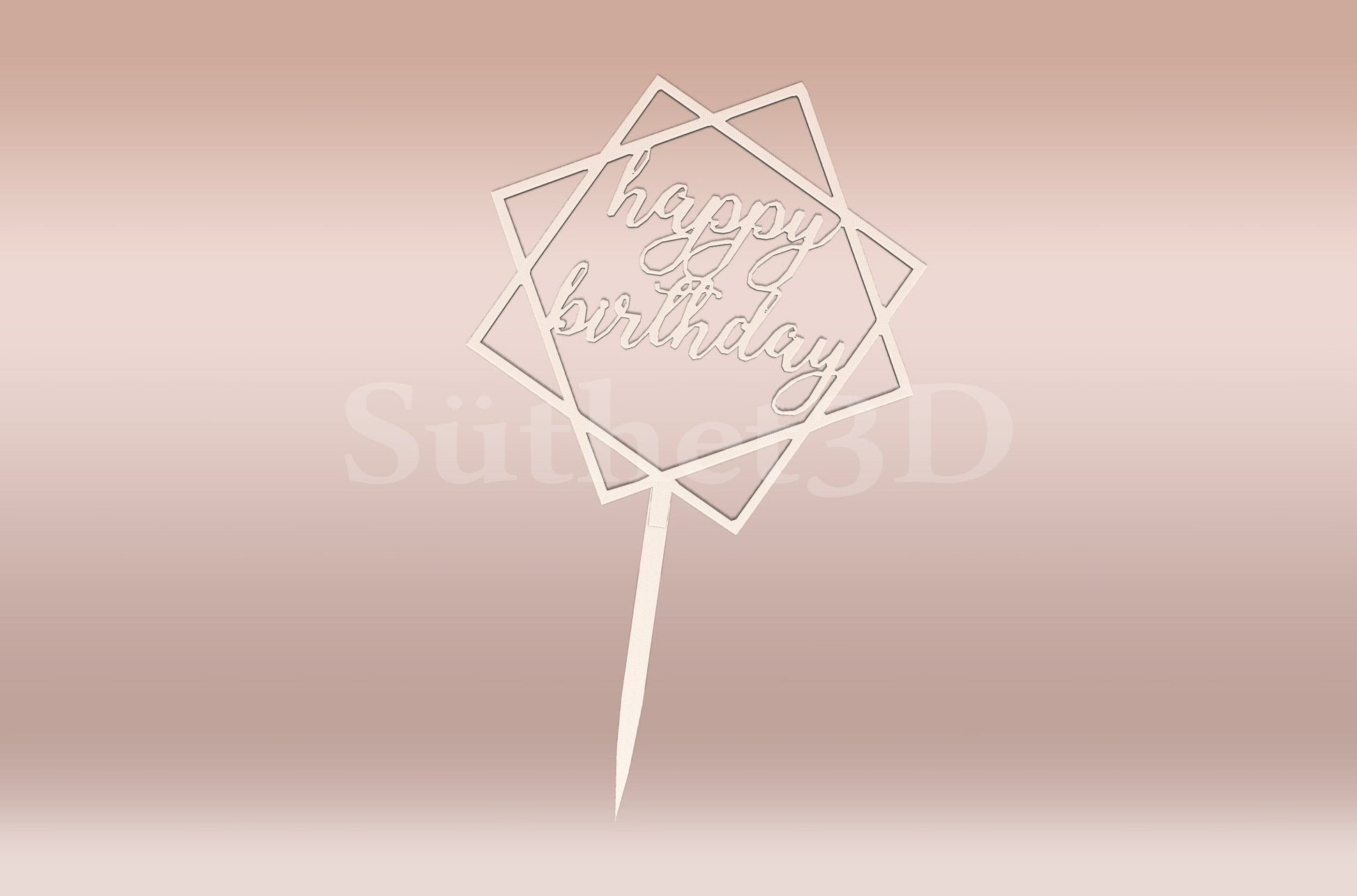 Boldog Szülinapot #3 Tortabeszúró / Cupcake Díszítő - Süthet3d
