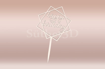 Boldog Szülinapot #3 Tortabeszúró / Cupcake Díszítő - Süthet3d