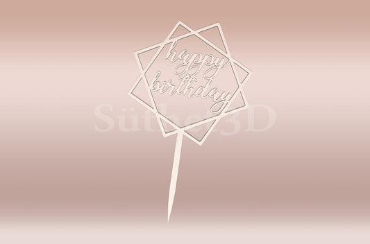 Boldog Szülinapot #3 Tortabeszúró / Cupcake Díszítő - Süthet3d