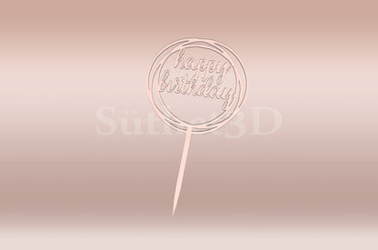 Boldog Szülinapot #4 Tortabeszúró / Cupcake Díszítő - Süthet3d
