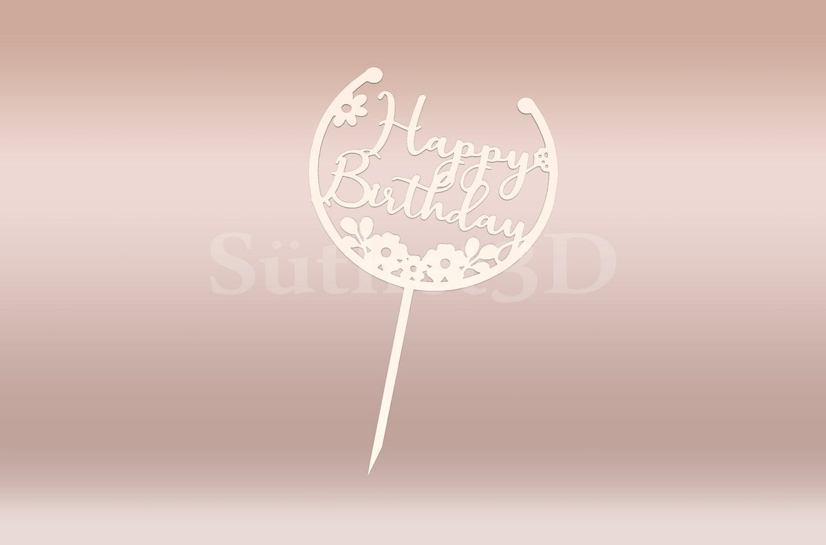 Boldog Szülinapot Tortabeszúró / Cupcake Díszítő - Süthet3d