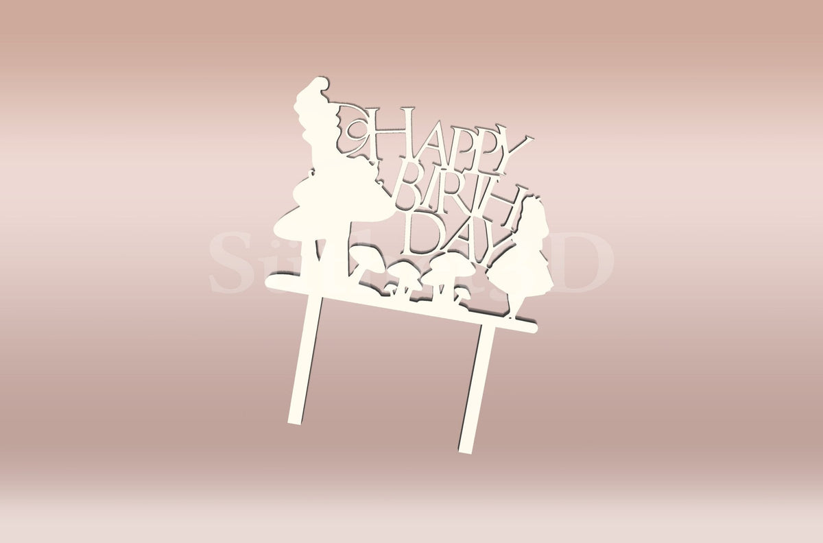 Happy Birthday Csodaország Tortabeszúró / Cupcake Díszítő - Süthet3d