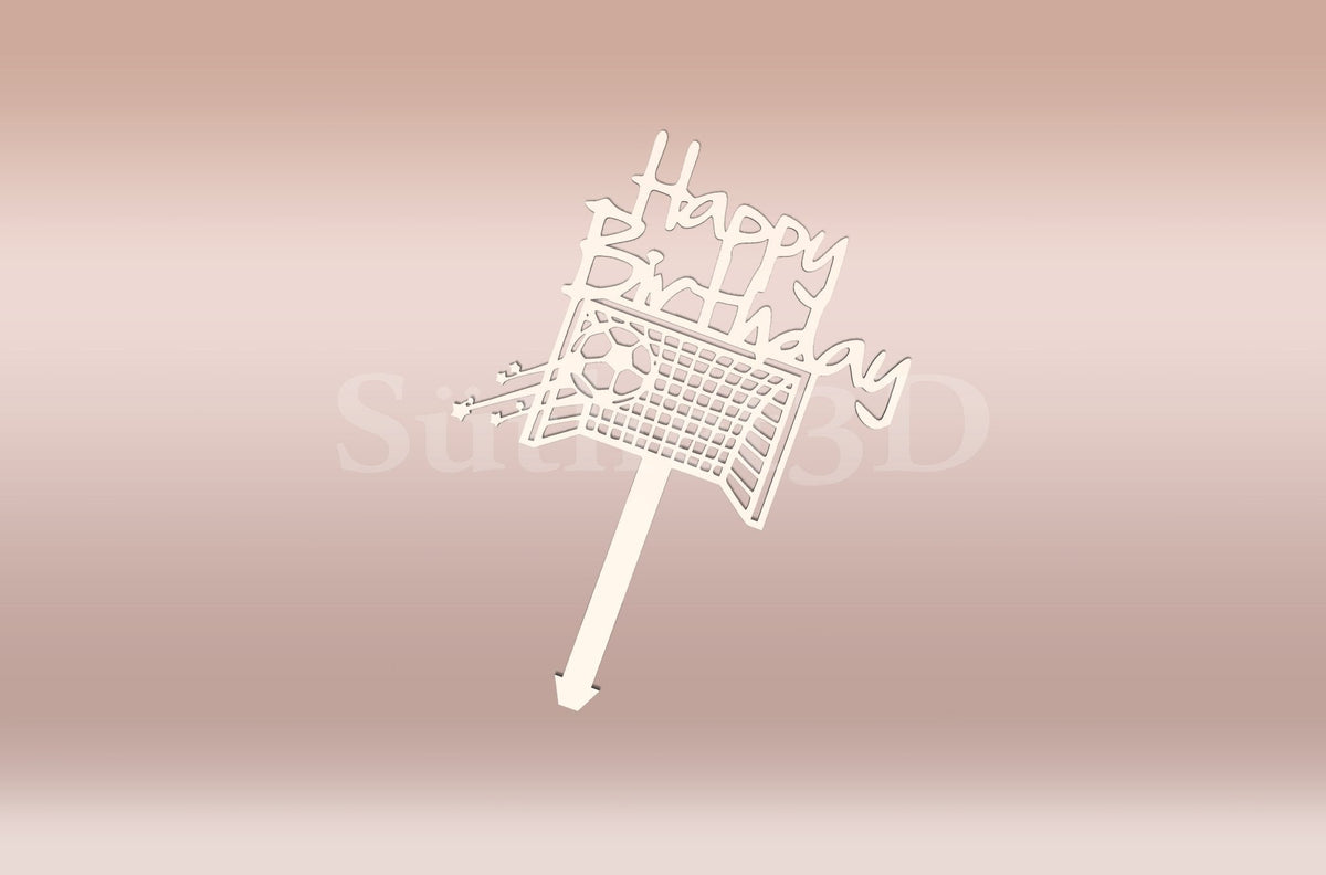 Happy Birthday focis Tortabeszúró / Cupcake Díszítő - Süthet3d