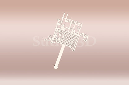Happy Birthday focis Tortabeszúró / Cupcake Díszítő - Süthet3d