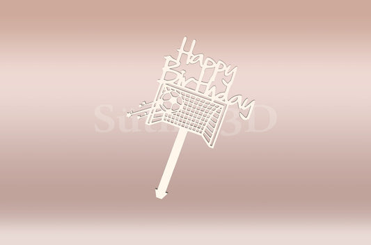 Happy Birthday focis Tortabeszúró / Cupcake Díszítő - Süthet3d