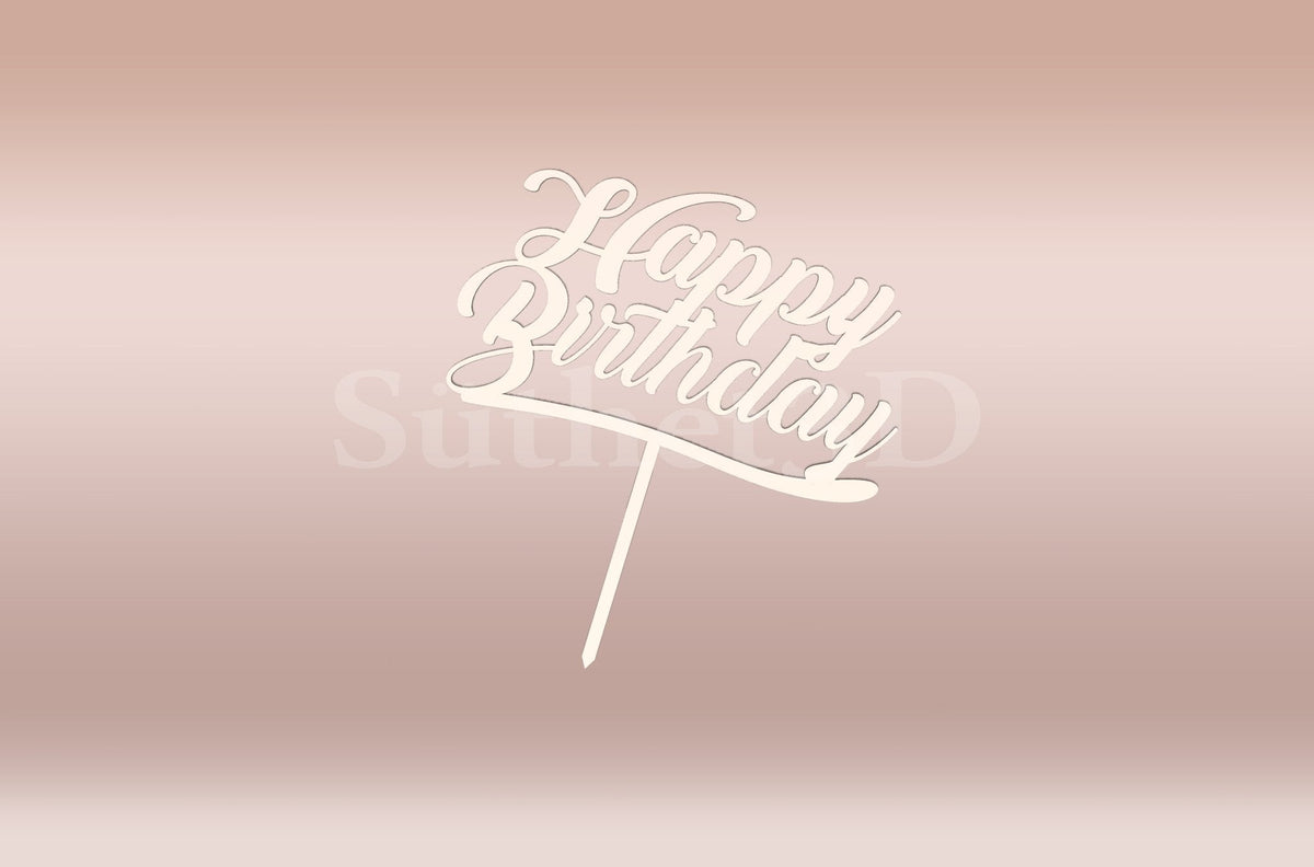 Happy Birthday Tortabeszúró / Cupcake Díszítő - Süthet3d