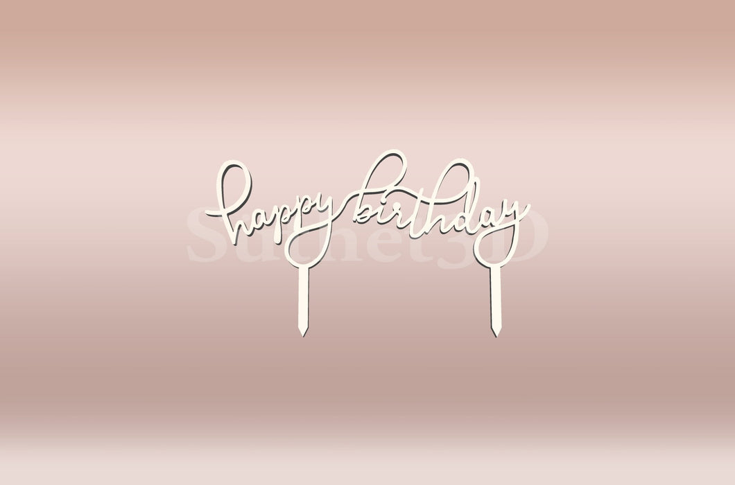 Happy Birthday Tortabeszúró / Cupcake Díszítő - Süthet3d