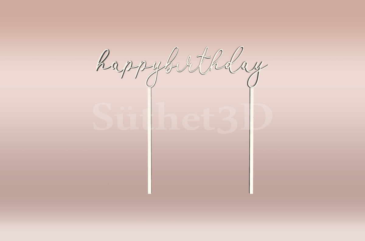 Happy Birthday2 Tortabeszúró / Cupcake Díszítő - Süthet3d