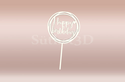 Happy Birthday3 Tortabeszúró / Cupcake Díszítő - Süthet3d