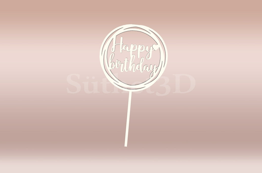 Happy Birthday3 Tortabeszúró / Cupcake Díszítő - Süthet3d