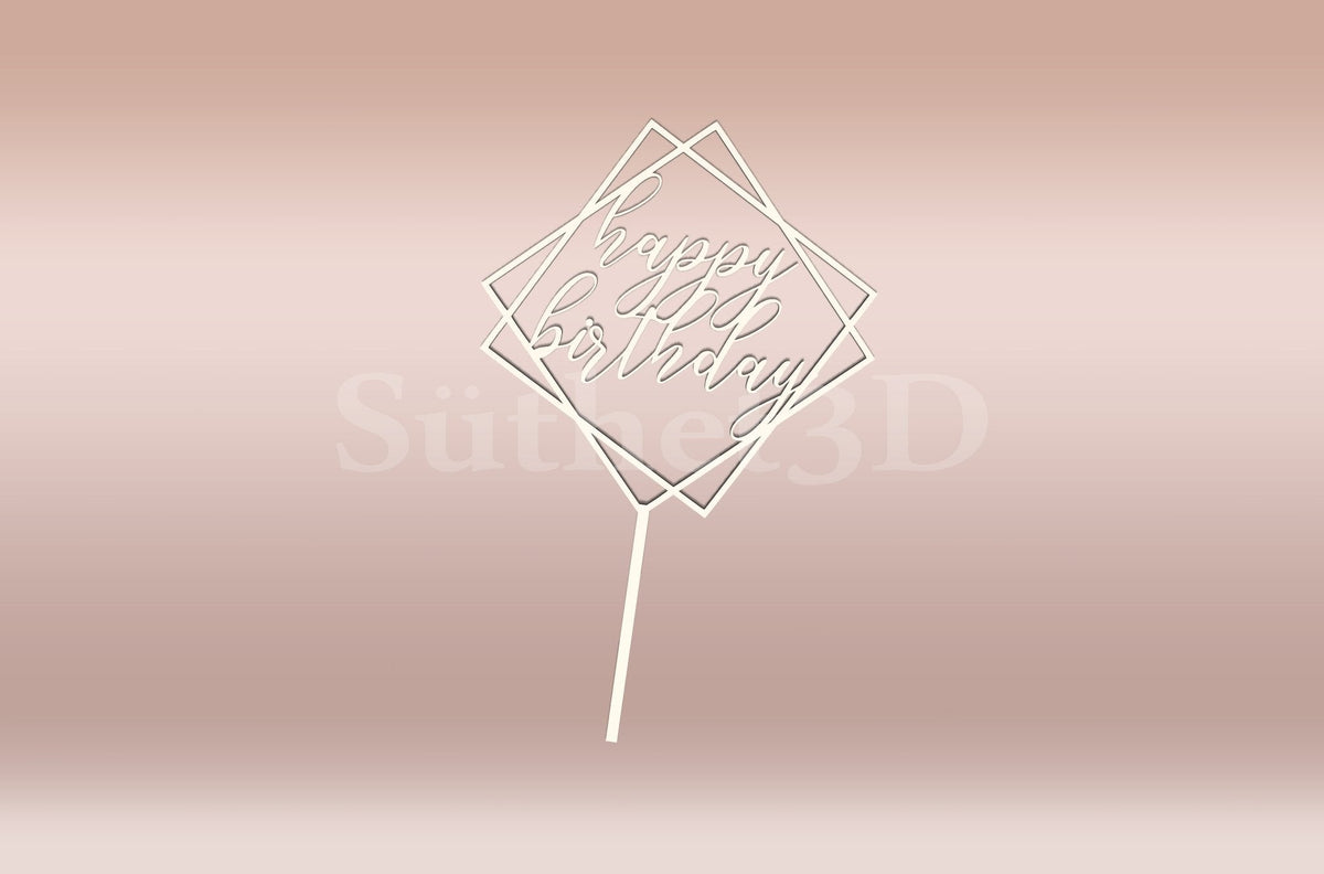 Happy Birthday4 Tortabeszúró / Cupcake Díszítő - Süthet3d