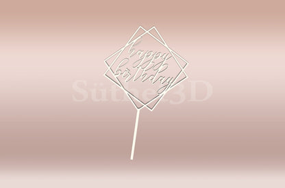 Happy Birthday4 Tortabeszúró / Cupcake Díszítő - Süthet3d
