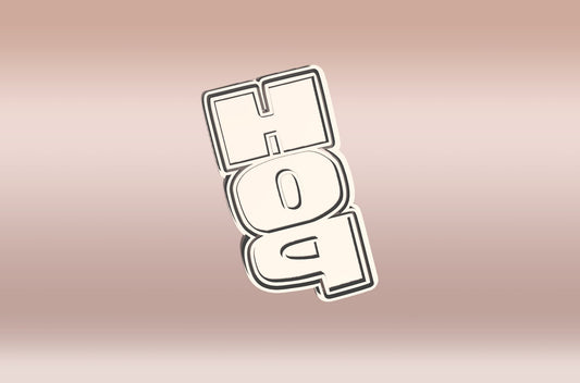 HOP felirat Sütikiszúró - Húsvét - Süthet3d