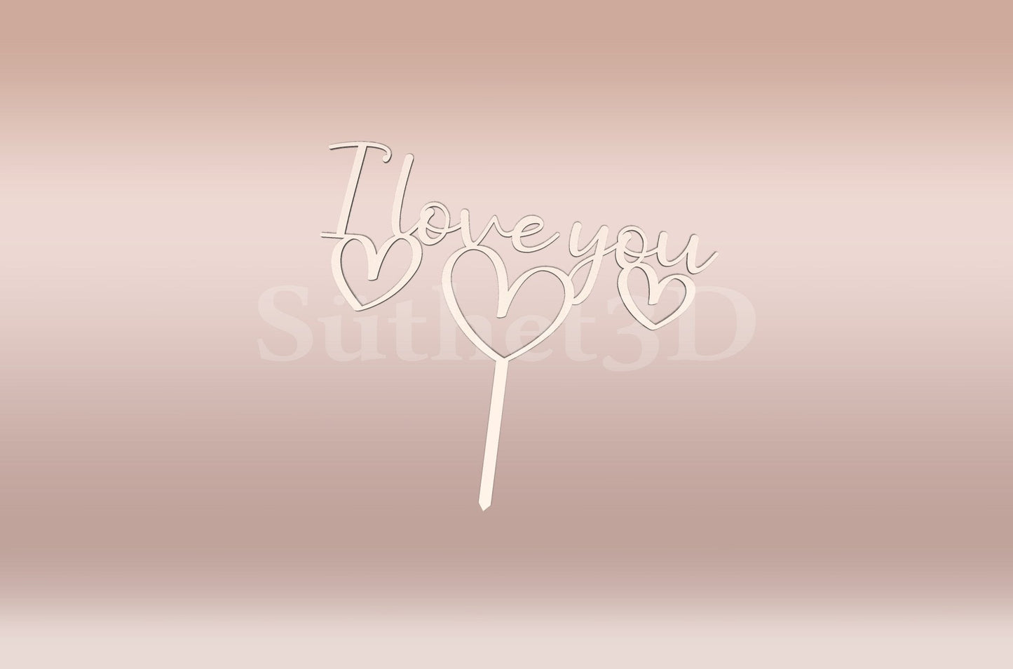 I Love You felirat Tortabeszúró / Cupcake Díszítő - Süthet3d