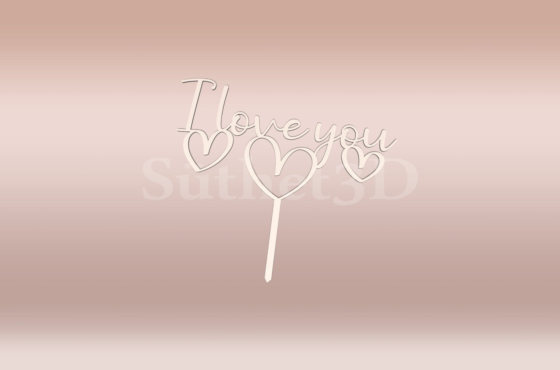 I Love You felirat Tortabeszúró / Cupcake Díszítő - Süthet3d