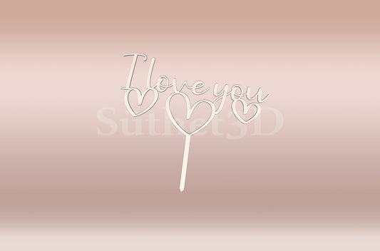 I Love You felirat Tortabeszúró / Cupcake Díszítő - Süthet3d