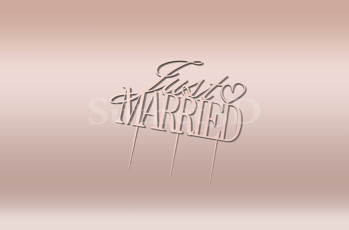 Just Married esküvői Tortabeszúró / Cupcake Díszítő - Süthet3d