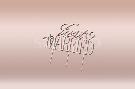Just Married esküvői Tortabeszúró / Cupcake Díszítő - Süthet3d