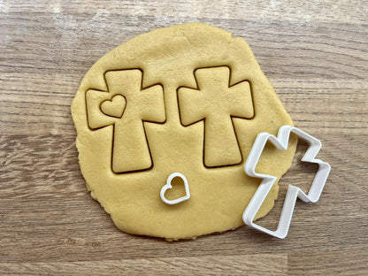 Kereszt Karácsonyi Linzer Kiszúró Szivecske középpel Szett - Süthet3d