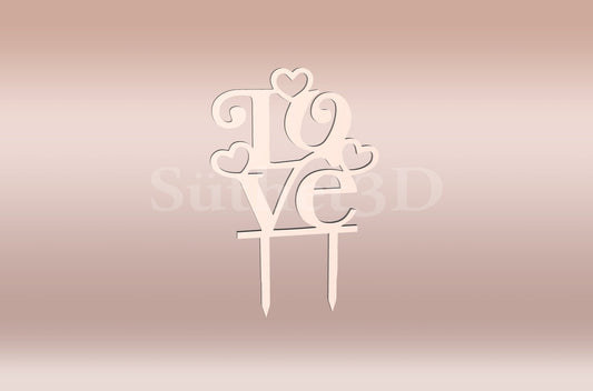 Love felirat #2 Tortabeszúró / Cupcake Díszítő - Süthet3d