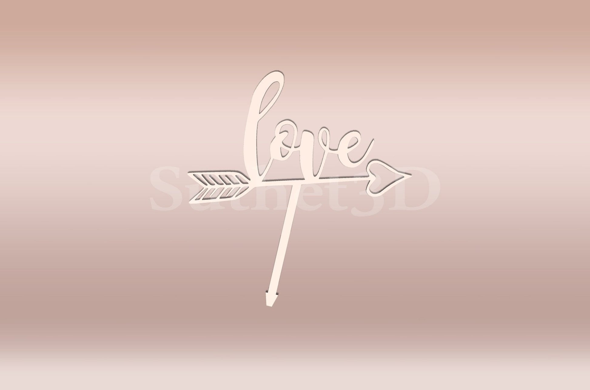 Love felirat Tortabeszúró / Cupcake Díszítő - Süthet3d