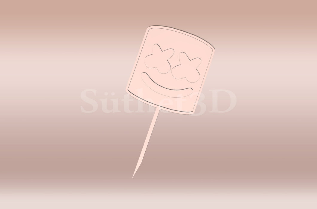 Marshmello Tortabeszúró / Cupcake Díszítő - Süthet3d