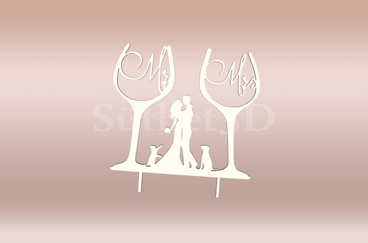 Mr & Mrs #5 Tortabeszúró / Cupcake Díszítő - Süthet3d