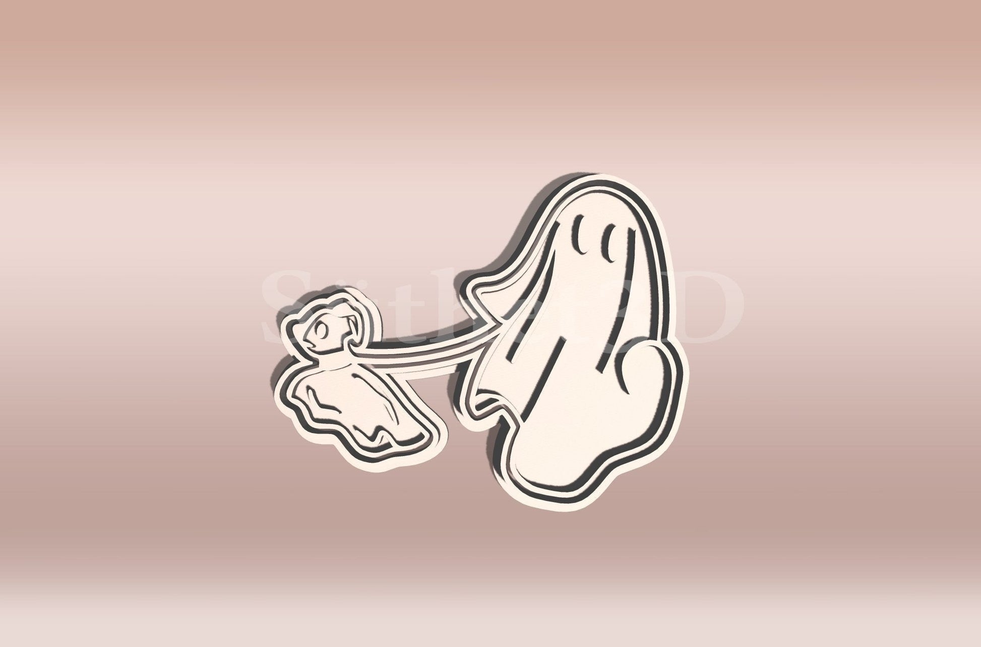 Szellem Kutyát Sétáltat Sütikiszúró - Halloween - Süthet3d
